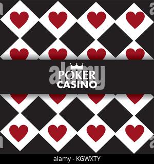 Poker Casino herzen Poster geometrischen Design Stock Vektor