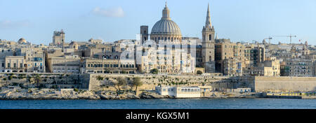 La Valletta, Malta - vom 2. November 2017: Panoramablick auf die Hauptstadt Valletta Malta Stockfoto