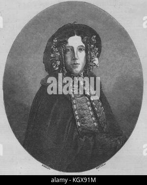 Frau Harriet Beecher Stowe, Autor von "Onkel Toms Hütte" 1853. Die Illustrated London News Stockfoto