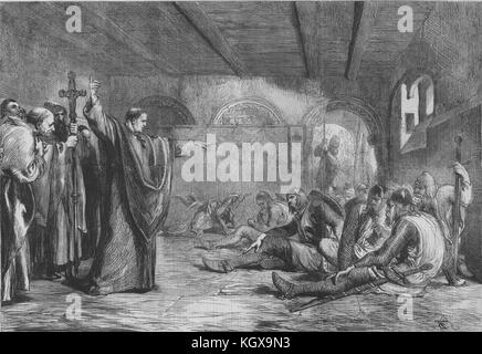 Verschwörer in Thomas à Becket Apartment vor seiner Ermordung. Tracy 1862. Die Illustrated London News Stockfoto