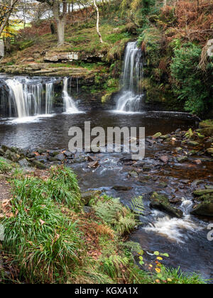 Lumb Loch Wasserfall auf Crimsworth Dekan Beck in der Nähe von Pecket gut Hebden Bridge West Yorkshire England Stockfoto