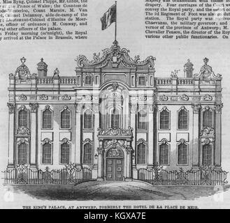 King's Palace, Antwerpen, ehemals das Hotel de la Place de Meir. Belgien 1852. Die Illustrated London News Stockfoto