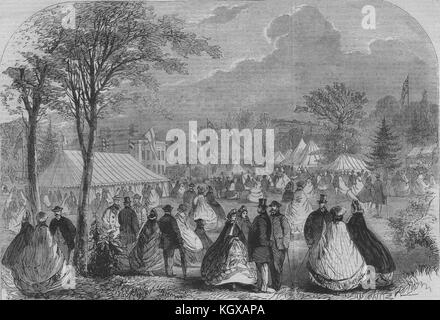 Essex der Landwirtschaftliche Gesellschaft zeigen auf dem Gelände an der Schlehe Haus, Halstead 1862. Die Illustrated London News Stockfoto