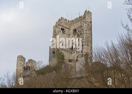 Burg Drachenfels Schloss in Petersberg, Deutschland Stockfoto