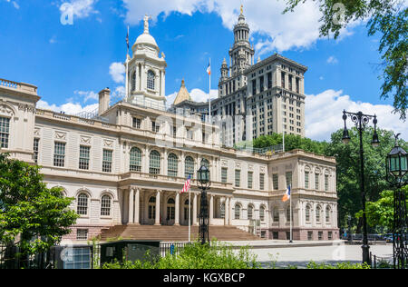 New York city hall New York USA New York New York City Hall New York City Regierungsstellen City Hall Park Manhattan New York Vereinigten Staaten usa Stockfoto