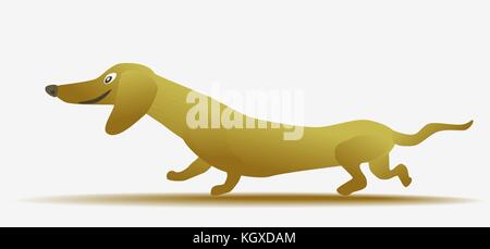 Lustige gelb cartoon Dackel. Stock Vektor