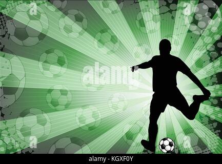 Fußball-Spieler auf die abstrakten Hintergrund-Vektor Stock Vektor