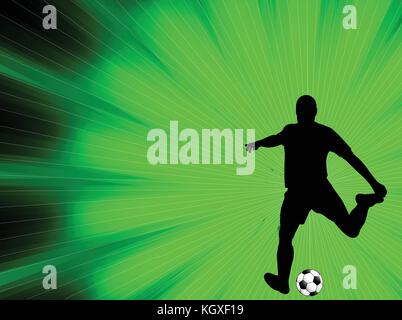 Soccer player Silhouette auf der Abstract background-Vektor Stock Vektor