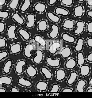 Nahtlose Muster aus kleinen Virus, Partikel und Moleküle Stock Vektor