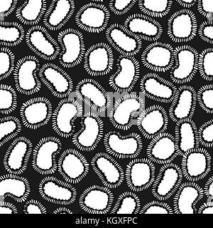 Nahtlose Muster aus kleinen Virus, Partikel und Moleküle Stock Vektor