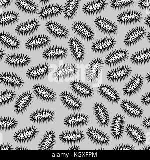 Nahtlose Muster aus kleinen Virus, Partikel und Moleküle Stock Vektor