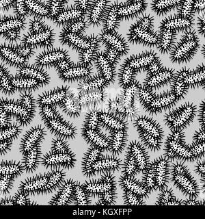 Nahtlose Muster aus kleinen Virus, Partikel und Moleküle Stock Vektor