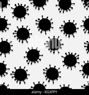 Nahtlose Muster des Virus, Partikel und Moleküle Stock Vektor