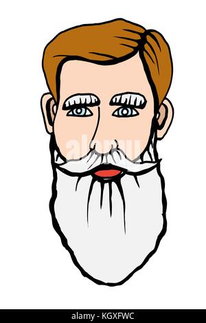 Vektor Hand gezeichnet Portrait von bärtigen Mann. Vektor Stock Vektor