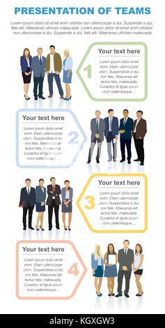 Präsentation der Teams. design Rede Diagramme für Infografik und Website. Kreative testimonials Vorlage. Stockfoto