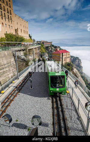 Die Zahnradbahn Zug, Montserrat Montserrat entfernt. Stockfoto