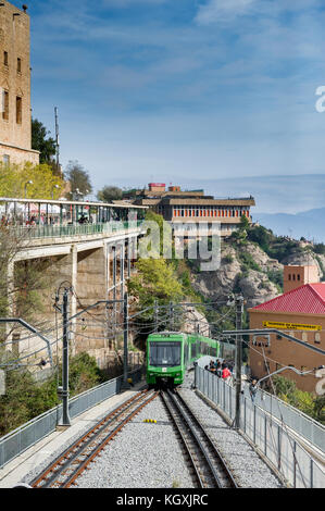 Die Zahnradbahn Zug, Montserrat Montserrat entfernt. Stockfoto