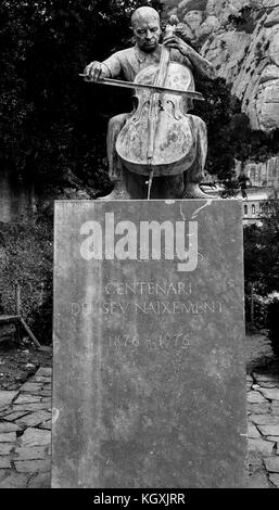 Bronzestatue von spanischer Cellist, Komponist und Dirigent Pablo Casals. Stockfoto