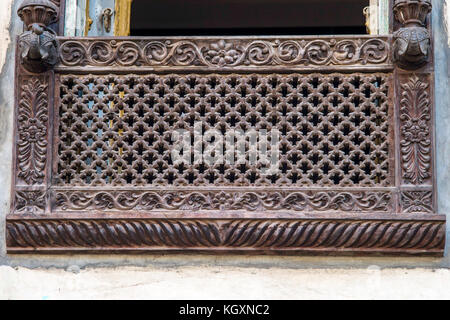 Fenster von shri swaminarayan Mandir, reisi, Gujarat, Indien, Asien Stockfoto