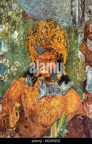 Gemälde Ajanta Höhlen, Mumbai, Maharashtra, Indien, Asien Stockfoto