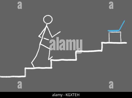 Strichmännchen voran Schritt für Schritt Stockfoto