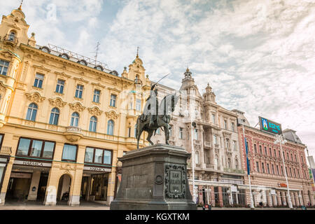 Ban Jelacic Platz in Zagreb, Kroatien Stockfoto