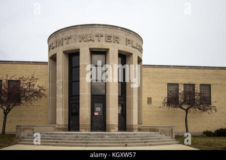 Flint, Michigan, USA - Februar 2, 2016: Äußere des Flint Michigan. Flint Wasserkrise nationale Schlagzeilen gemacht. Stockfoto