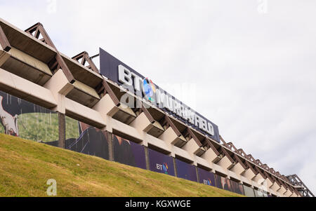 BT Murrayfield ist ein Stadion in erster Linie für Rugby Union übereinstimmt, verwendet. Das Stadion ist die Heimat der Schottischen Rugby Union. Stockfoto