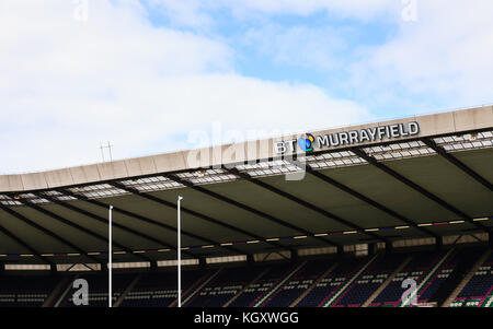 BT Murrayfield ist ein Sportstadion, das hauptsächlich für rugby-union-Spiele genutzt wird. Das Stadion ist die Heimstätte der Scottish Rugby Union. Stockfoto