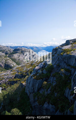 Lysefjord oder lysefjorden ist ein Fjord in der Ryfylke Gegend im Südwesten von Norwegen. Stockfoto