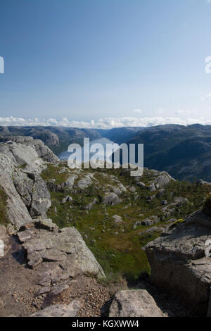 Lysefjord oder lysefjorden ist ein Fjord in der Ryfylke Gegend im Südwesten von Norwegen. Stockfoto