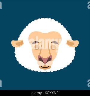 Schaf schlafend Emotion avatar Gesicht. Ewe schlafend Emoji. farm animal Vector Illustration Stock Vektor