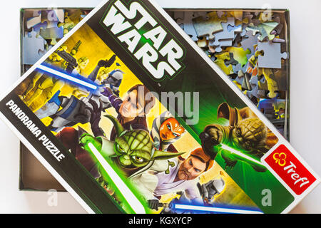 Star Wars Panorama Puzzle - Puzzle auf weißem Hintergrund Stockfoto