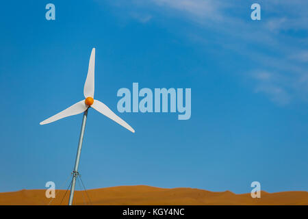 Windmühle in die Wüste Badain Jaran Stockfoto