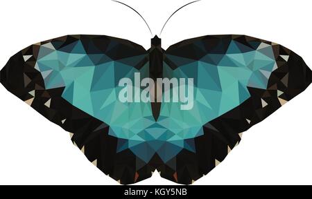 Low Poly Vektor-illustration morpho Butterfly Stock Vektor