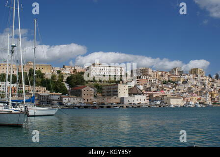 Blick vom Hafen von Sciacca, Sizilien, Italien Stockfoto