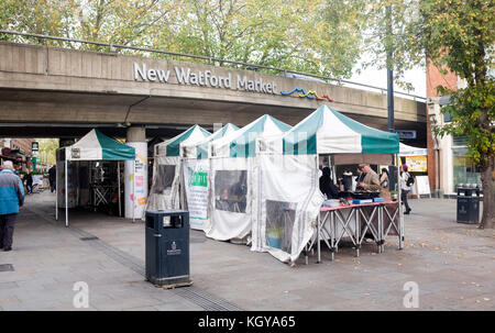 Watford, Hertfordshire, UK Oktober 2017 - Die neue Watford Market Stockfoto