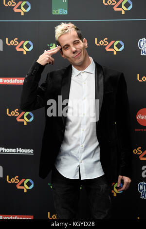 Madrid, Spanien. November 2017. Sängerin Skone bei den Principales Music Awards 40 in Madrid am Freitag, den 10. November 2017 Stockfoto