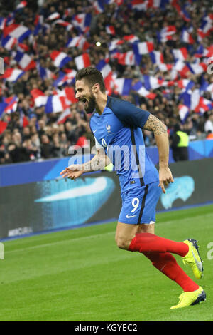 Paris, Frankreich. 10 Nov, 2017. Olivier Giroud während der freundlich Fußballspiel zwischen Frankreich und Wales bei Stade de France. Credit: SOPA/ZUMA Draht/Alamy leben Nachrichten Stockfoto