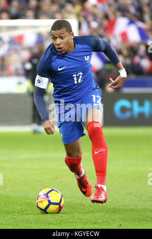 Paris, Frankreich. 10 Nov, 2017. kylian mbappe in Aktion während der freundlich Fußballspiel zwischen Frankreich und Wales bei Stade de France. Credit: Sopa/zuma Draht/alamy leben Nachrichten Stockfoto