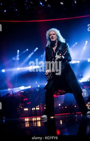 Bologna, Italien. 10 Nov, 2017. Queen und Adam Lambert an Unipol Arena credit live durchführen: Roberto finizio / alamy leben Nachrichten Stockfoto