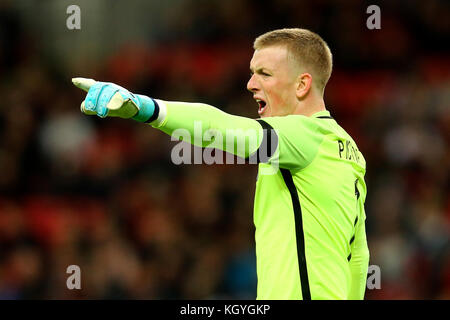 London, Großbritannien. 10 Nov, 2017. Jordanien pickford von England während der internationalen Freundschaftsspiel zwischen Deutschland und England im Wembley Stadion in London, 10. November 2017, England. (Foto von Leila Coker/phcimages.com) Credit: phc images/alamy leben Nachrichten Stockfoto