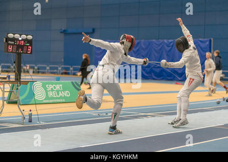 Dublin, Irland. November 2017. Irish Open einschließlich Satellite World Cup Herren epee Credit: Fabrice Jolivet/Alamy Live News Stockfoto