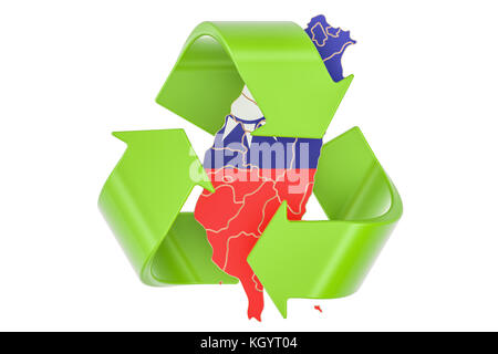 Recycling in Taiwan Konzept, 3D-Rendering auf weißem Hintergrund Stockfoto