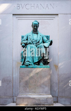 James Buchanan Memorial im Meridian Hill Park Northwest, Columbia Heights, Washington, D.C., vom Künstler Hans Schuler, Vereinigte Staaten von Amerika, USA. Stockfoto