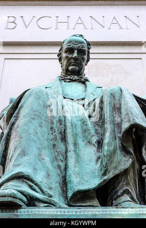 James Buchanan Memorial im Meridian Hill Park Northwest, Columbia Heights, Washington, D.C., vom Künstler Hans Schuler, Vereinigte Staaten von Amerika, USA. Stockfoto