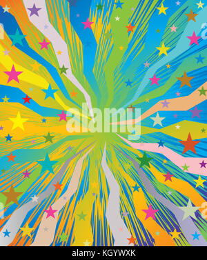 Celebratory burst Hintergrund mit Sternen Stockfoto