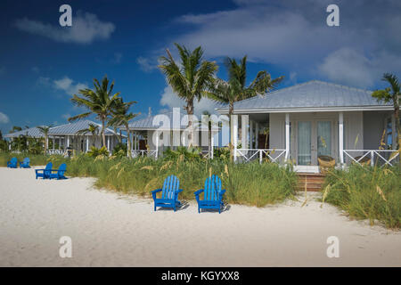 Strand Häuser auf Chub Cay Stockfoto