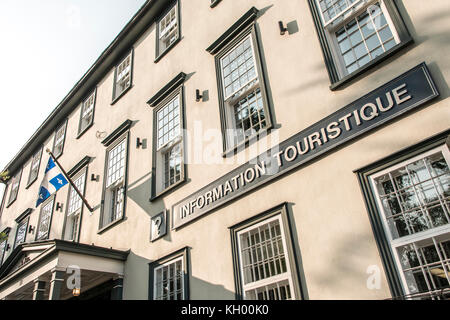Quebec City Kanada Sehenswürdigkeiten touristische Informationen Gebäude in der Oberen Stadt mit ihren vielen historischen Gebäuden UNESCO-Weltkulturerbe. Stockfoto