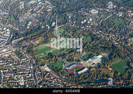 Luftaufnahme von Crystal Palace National Sports Centre Stockfoto